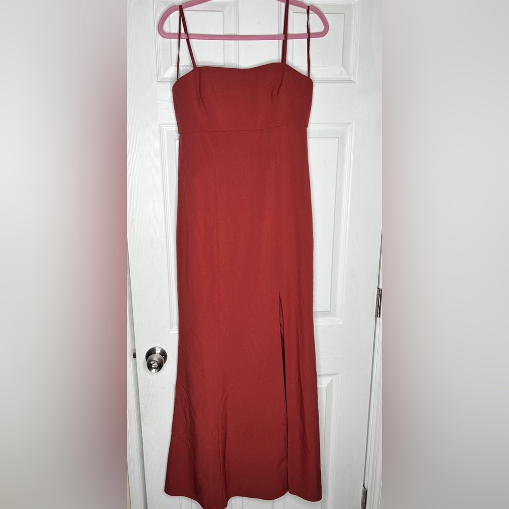 Amsale Bridesmaid Dress in Terracotta